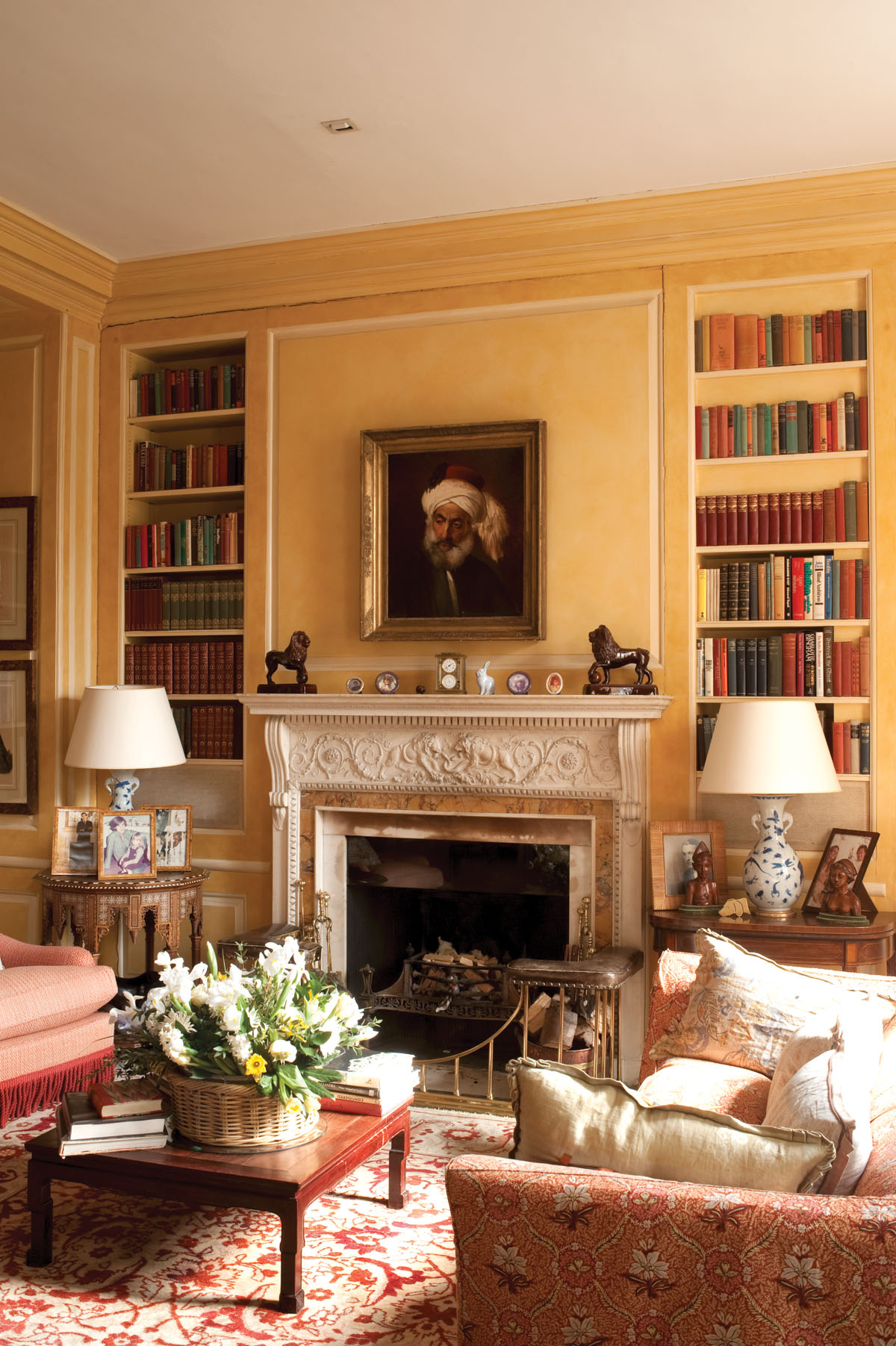 Photo of a fireplace.