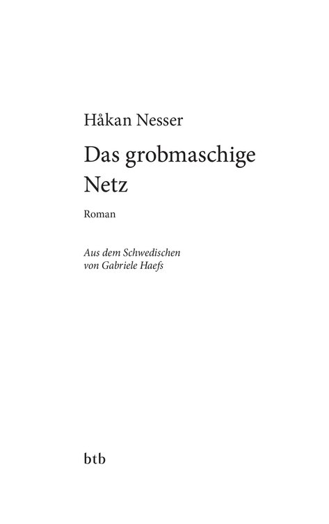 Håkan Nesser: Das grobmaschige Netz