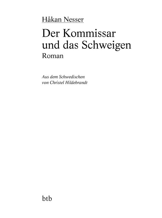 Håkan Nesser: Der Kommissar und das Schweigen