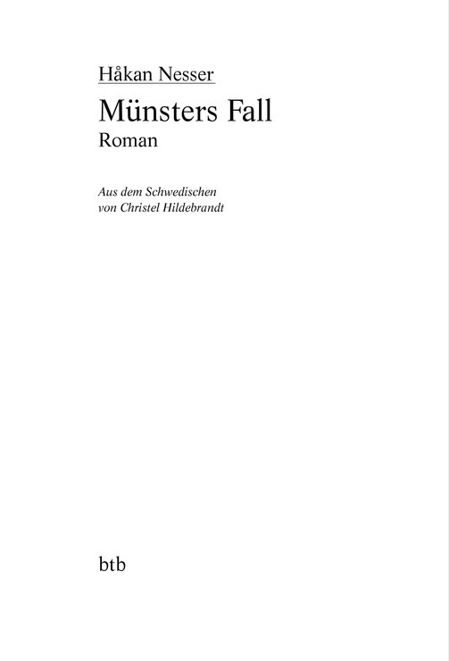 Håkan Nesser: Fall Münsters