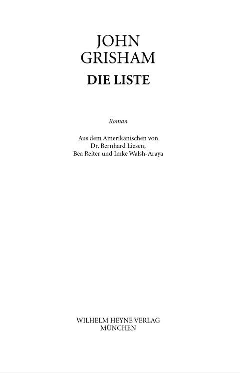 John Grisham: Die Liste