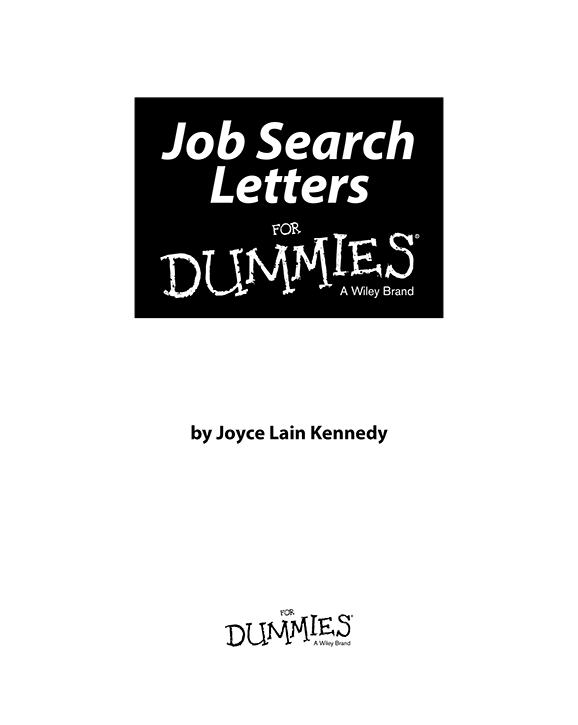 Job Search Letters For Dummies Â®