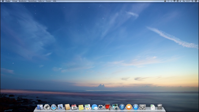 Der Schreibtisch von OS X 10.9 (Mavericks)