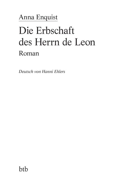 Anna Enquist: Die Erbschaft des Herrn de Leon
