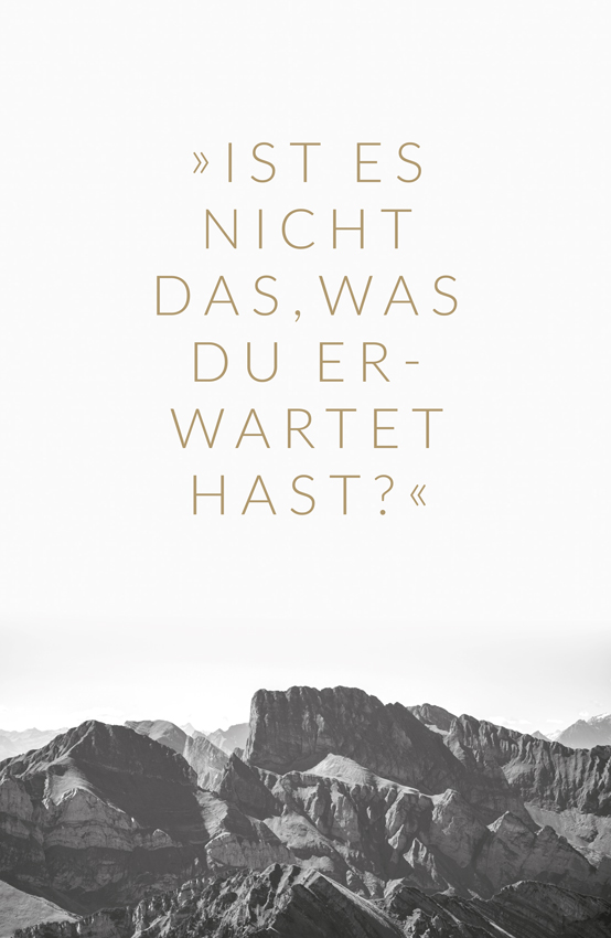 »IST ES NICHT DAS; WAS DU ERWARTET HAST?«