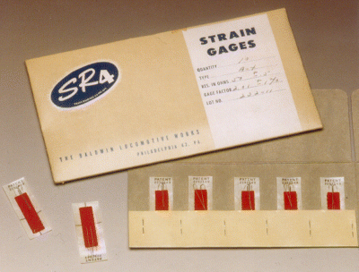 Figure depicting one of the first strain gage packages as sold by Baldwin in 1941.