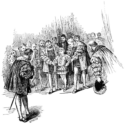 “Great nobles walked upon each side of him”