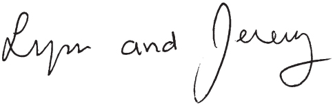 Image depicting the signatures of two authors, Lyn and Jeremy.