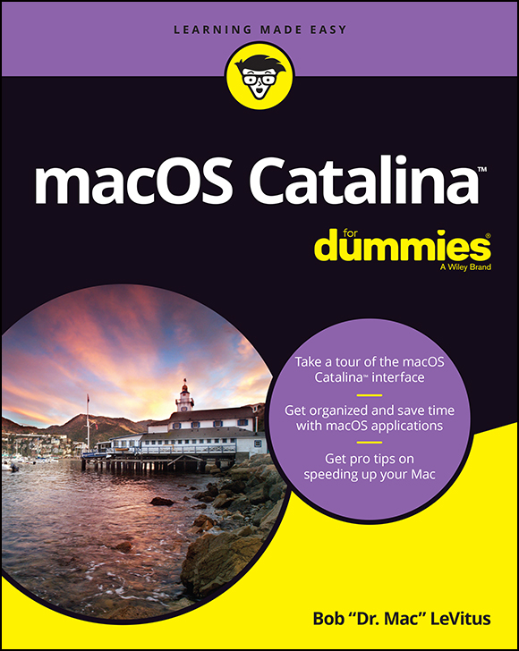 Cover: macOS Catalina For Dummies, 1st Edition by Bob LeVitus