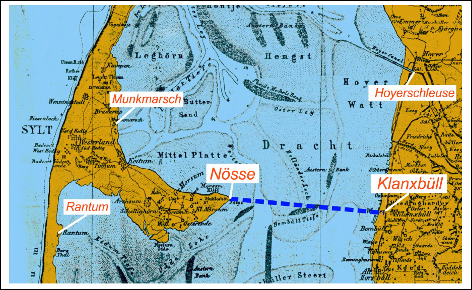 Abb. 8: Die (theoretische) Route der Eisboote