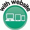 An icon displaying a circle containing a laptop, tablet, and cellphone, with a text “with website” at the top.